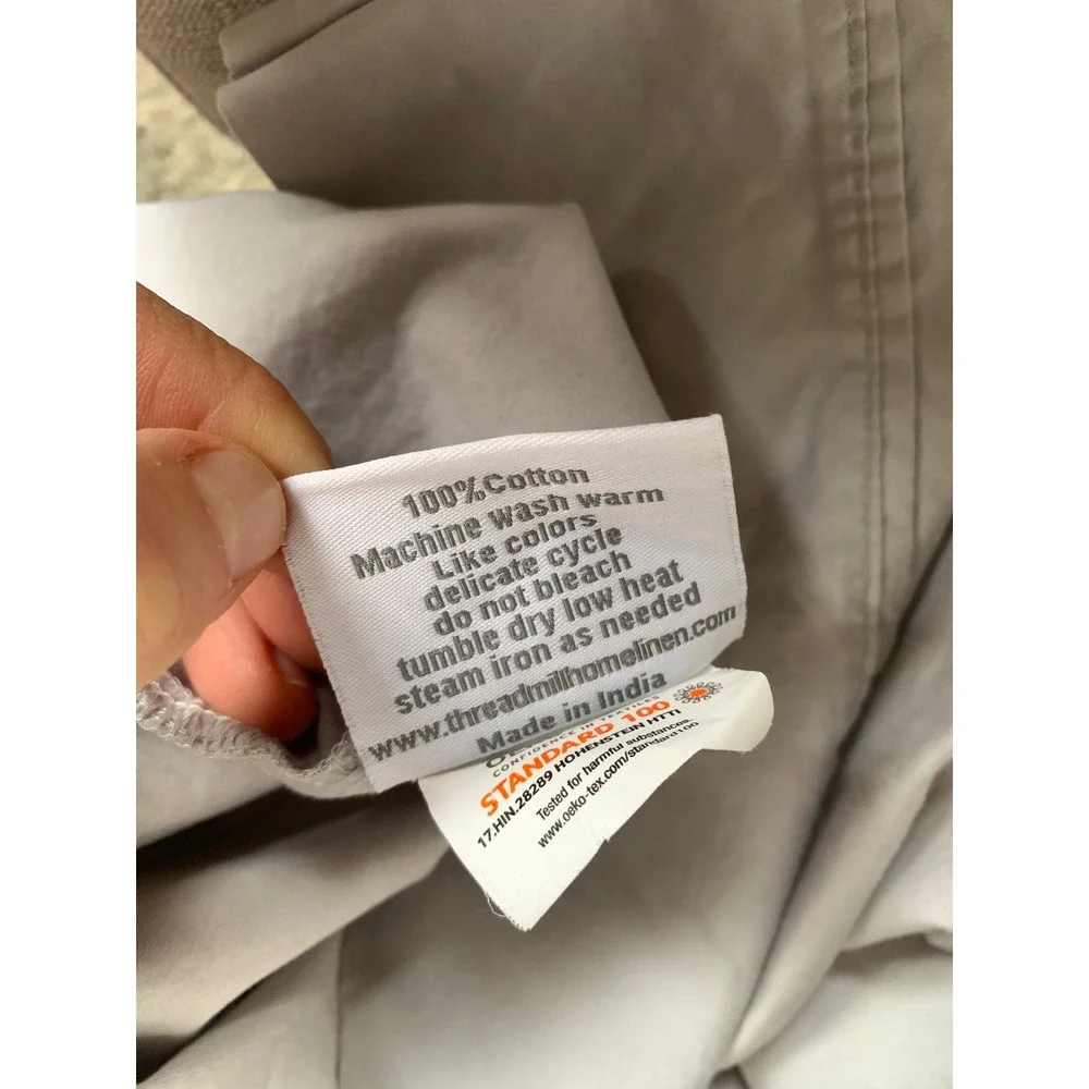 Threadmill home linen  cotton solid light gray sheet set size twin X-LARGE‎